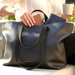EXPRESSIONS NYC SOHO TOTE | Black |Vegan Leather | Shoulder Bag |